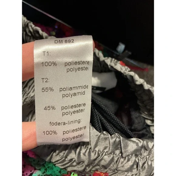 Dimora Italy Multicolor Sequin Wide Leg Pants IT 40 US Small NWT Disco Festival - Picture 6 of 9